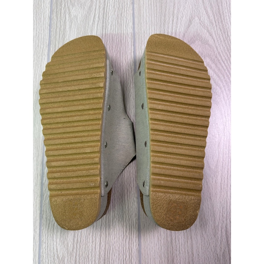 Dirty Laundry Gray Platform Buckle Slide Sandals Studded PLFT-046 Womens 8.5/39 - Picture 6 of 8